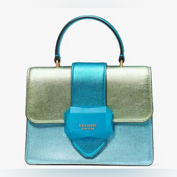 Kate Spade Bijou Metallic Colorblock Crossbody Bag | Aqua + Green | Price Firm - Picture 2 of 8